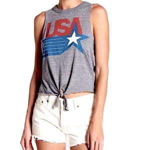 Chaser Patriotic Front Tie Top